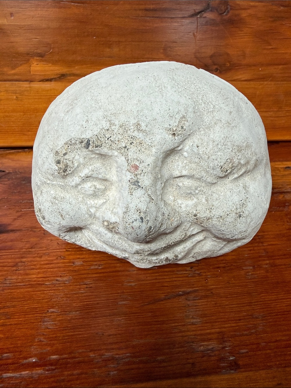 🌙 Smiling Cement Moon Face Garden/Home Sculpture/Art